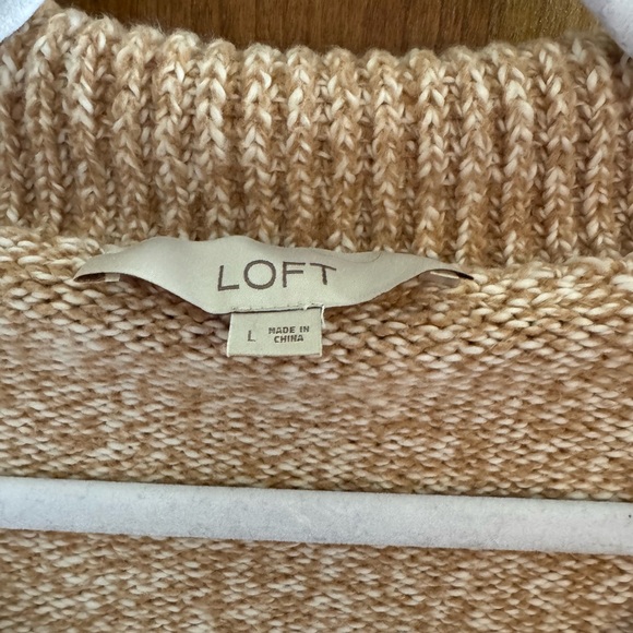 LOFT Tan Quarter Zip Sweater - Picture 2 of 3